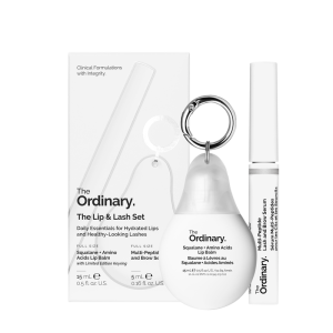 The Ordinary The Lip & Lash Set - 2-Piece Hydrating Lip Balm & Lash/Brow Serum Duo with Keychain